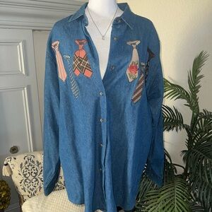 Vintage Cambridge Dry Goods Denim Button Down Size XL